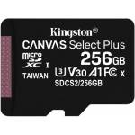 Kingston TARJETA DE MEMORIA 256GB MICROSDXC CANVAS SELECT 100R A1 CLASE 10 CON ADAPTADOR SD