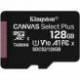 Kingston TARJETA DE MEMORIA 128GB MICROSDXC CANVAS SELECT 100R A1 CLASE 10 CON ADAPTADOR SD