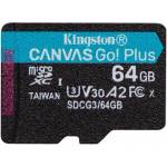 Kingston TARJETA DE MEMORIA 64GB MSDXC CANVAS GO PLUS 170R A2 U3 V30 SIN ADAPTADOR