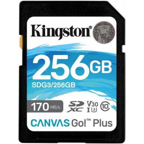 Kingston TARJETA DE MEMORIA 256GB SDXC CANVAS GO PLUS 170R C10 UHS-I U3 V30