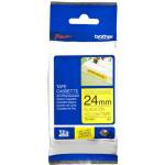 Brother TZE-S651 LAMINATED TAPE 24MM 8M NEGRO ON AMARILLO EXTRA-STRONG