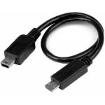 StarTech 8" MICRO USB A MINI USB OTG CHARGE Y SYNC CABLE 28/24 AWG