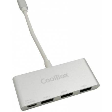 Coolbox HUB USB-C A 3 USB-A 3.0 + SALIDA DE CORRIENTE