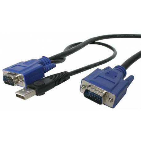 StarTech CABLE KVM 1 8M ULTRA DELGADO 2 EN 1 TODO EN UNO VGA USB DB15