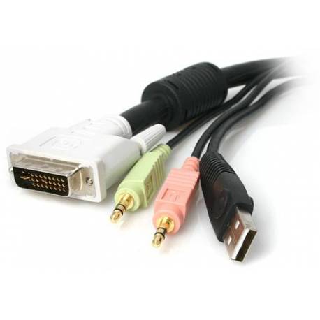 StarTech CABLE KVM 1 8M 4 EN 1 DVI-I USB AUDIO Y MICROFONO PARA SWITCH