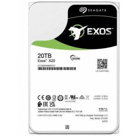 Seagate DISCO DURO EXOS X20 20TB SATA 3.5" 7200RPM 6GB/S 512E/4KN